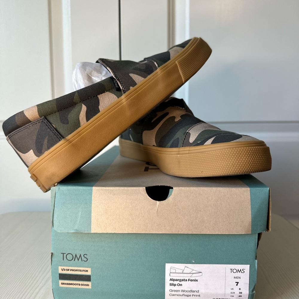 Toms Slip-On Loafers with Camouflage Design
